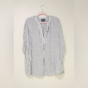Striped Gray Women's Tunic Top